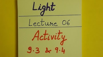 Class 10th Science Physics Light  Activity 9.3 and 9.4 Image Formation by concave mirror