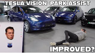 tesla vision parking update (no parking sensors) does it work yet?