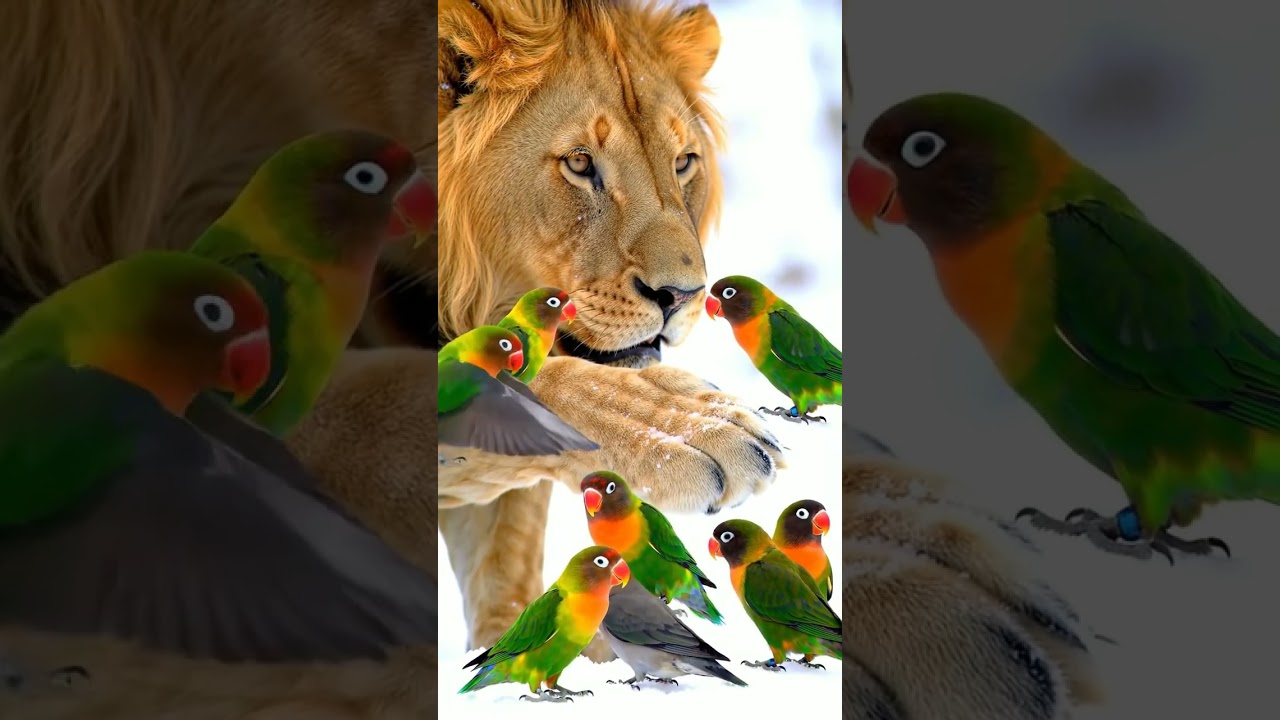 Lion❣️❣️❣️#birds #talkingparot #viral #viralvideo #highlights