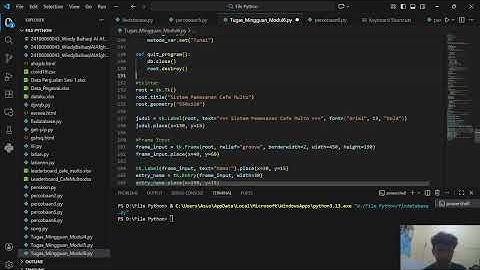 Tugas Pemrograman Komputer Modul 6 Mysql - Simulasi Sistem Pemesanan Cafe. By Wiedy Baihaqi A