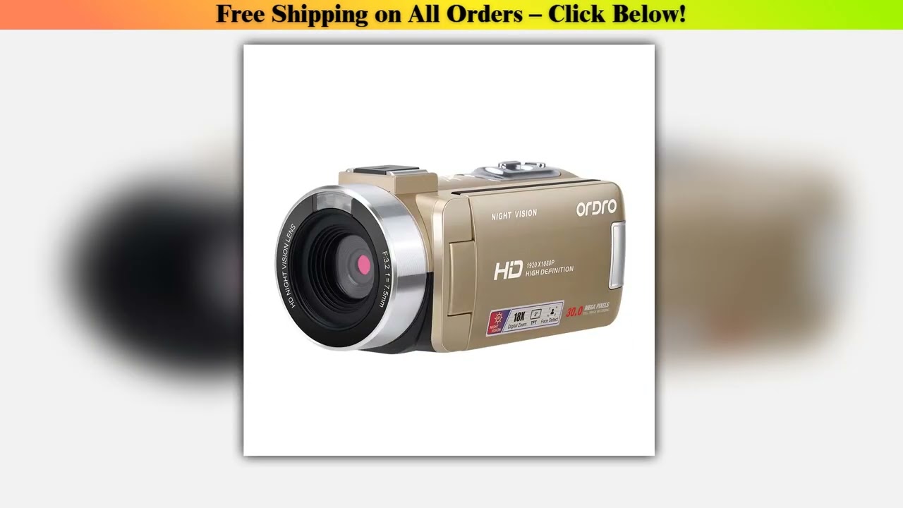 Ordro HD Camcorder 18X Digital Zoom Video Camera, 1080P Infrared Night Vision, Vintage Cheap Home