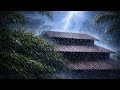 💤 Fall Asleep Quickly with Terrible Hurricane 🌫 Strong Winds, Heavy rain &amp; Thunder at Night