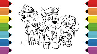 Coloring PAW Patrol Coloring Page | Chase Marshall Skye