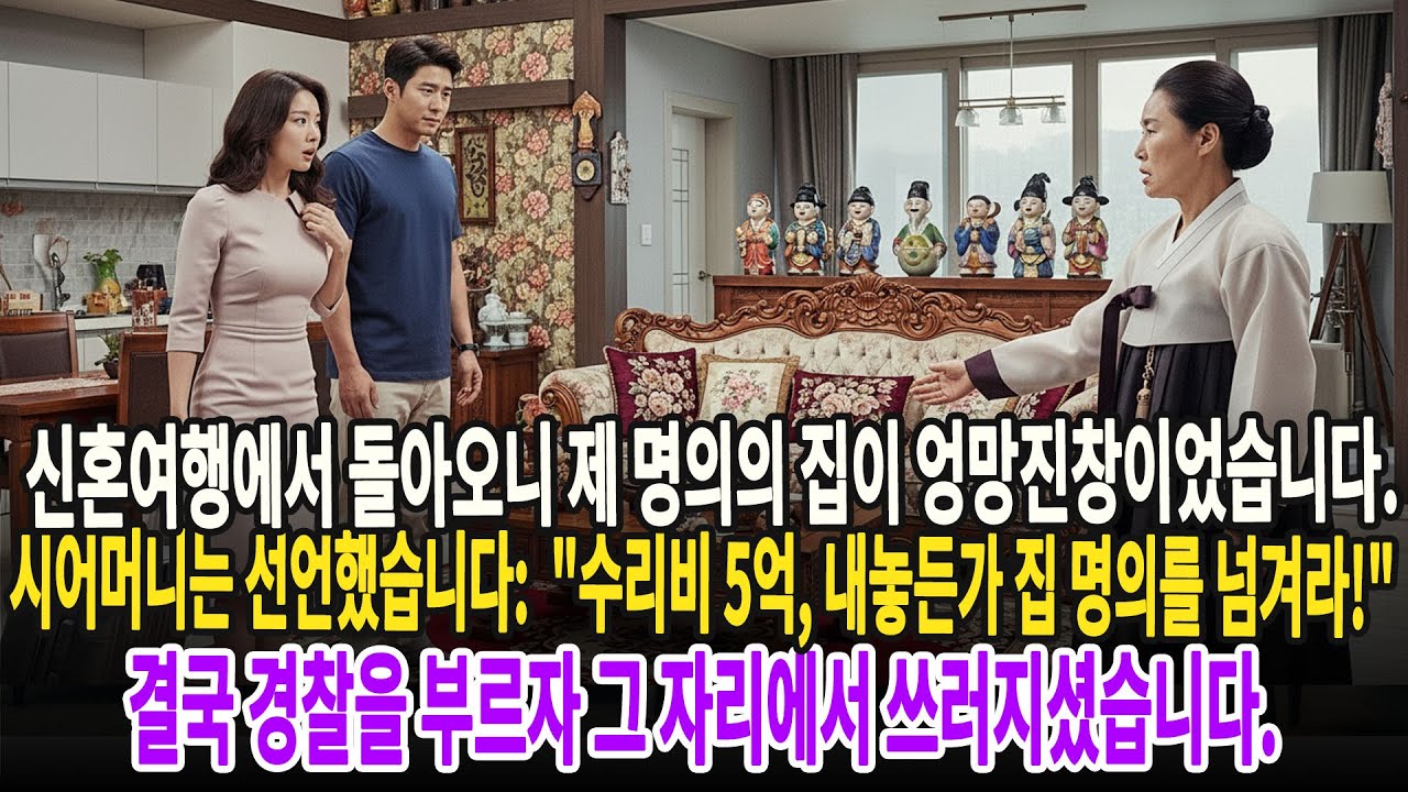 신혼여행에서 돌아오니 제 명의의 집이 엉망진창이었습니다. 시어머니는 선언했습니다:  