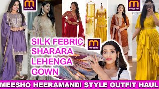 Meesho Heeramandi 🥰Style Sharara with Real Mirror 🪞 Work || Kurta Set in Silk Febric ||stich Lehenga