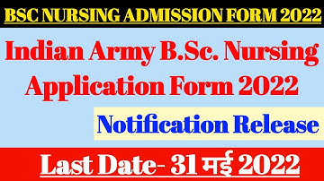 MILITARY NURSING FORM 2022|Indian Army Bsc Nursing Application form 2022 | Military Nursing service