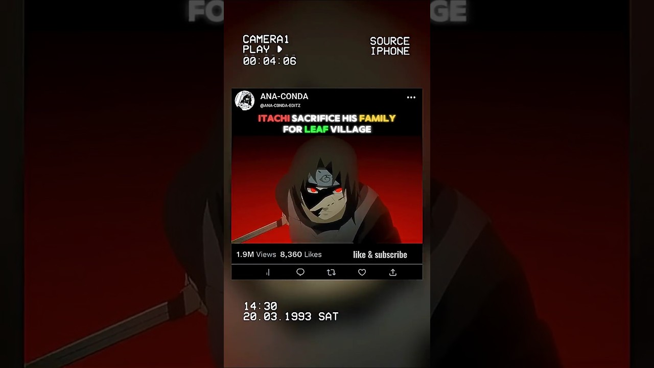 Itachi Sacrifice His Family For Leaf Village