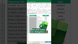 Excel'de Yana Birleştir Özelliği | #excel751 #excel