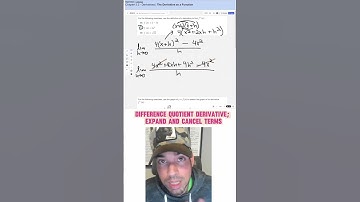 Difference quotient derivative; expand and cancel terms #maths #calculus #education