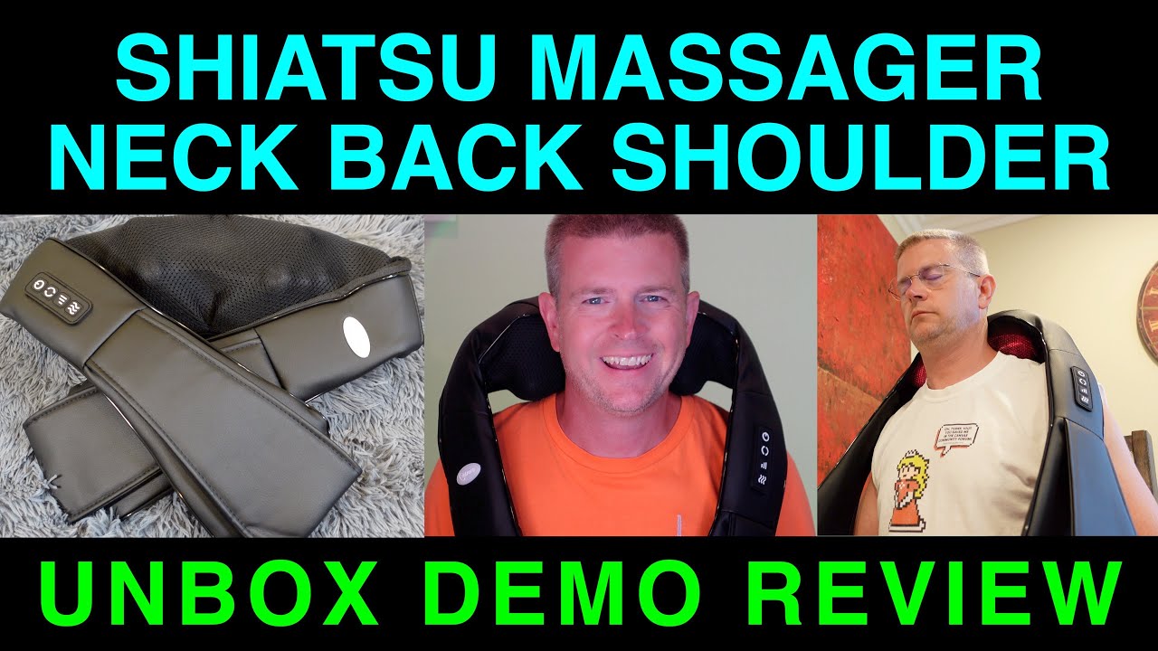 Shiatsu Massager Shoulder Back Neck 4D with Heat by Cotsoco Demo Review  Unboxing 