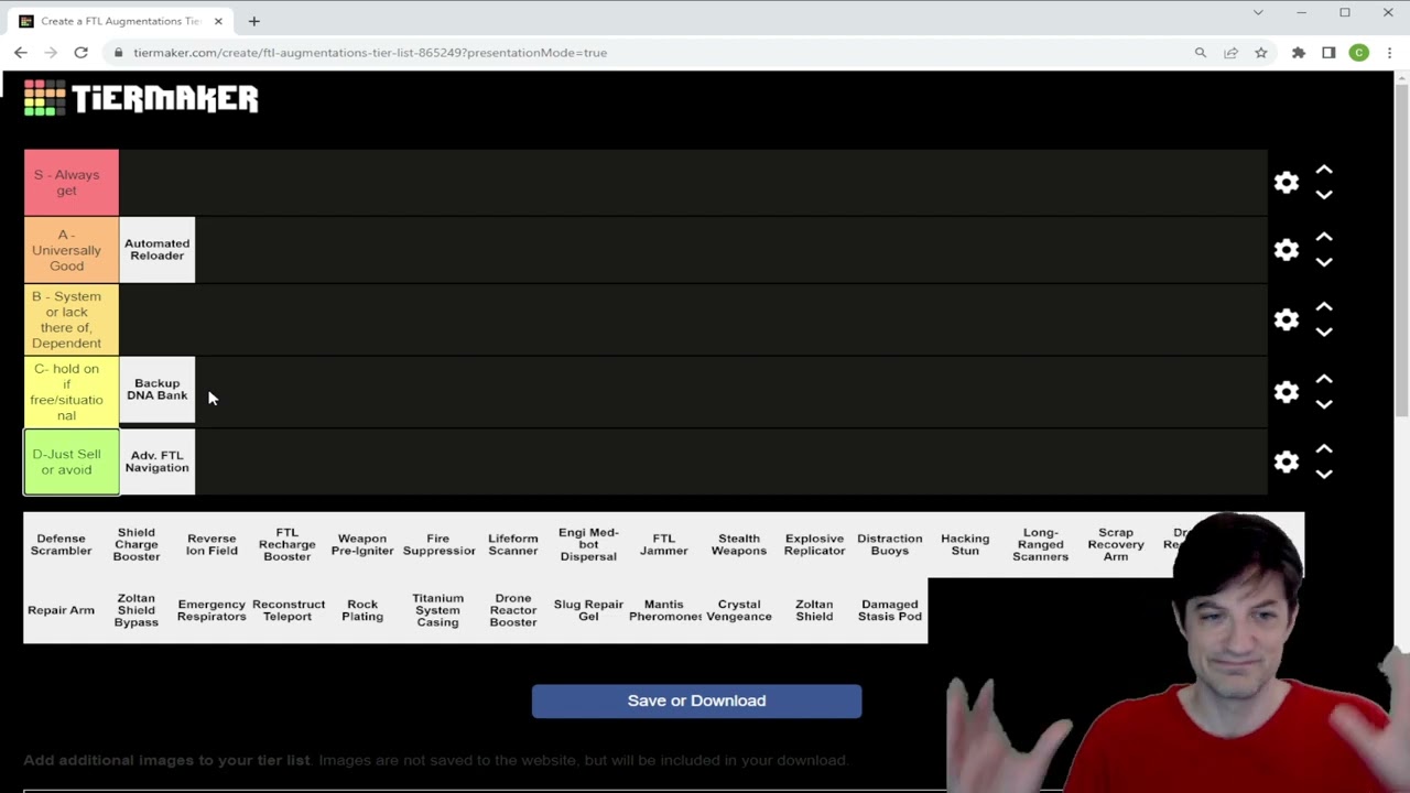 FTL Augment tier list.