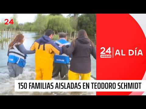 Inundaciones en Teodoro Schmidt: 150 familias aisladas por el río Toltén | 24 Horas TVN Chile