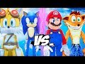 Sonic The Hedgehog & Miles Tails VS Mario & Crash Bandicoot