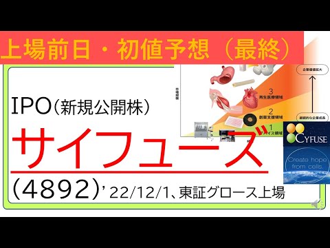 上場前日IPO初値予想、サイフューズ（4892）
