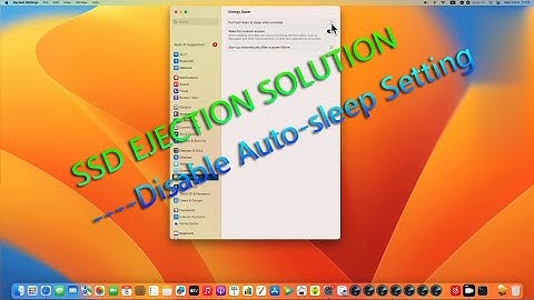 How to avoid SSD being frequently ejected on the latest Mac Os Ventura?