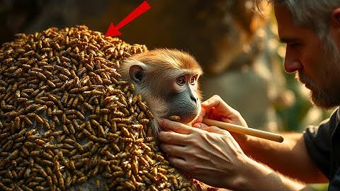 Monkey Stung by Wild Honey Bees Rescued by Team | Rescuing Wildlife Caught in Camera