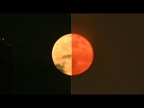 القمر الوردي العملاق يضيء السماء في دبي ولندن 