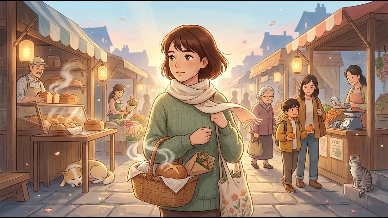 Early Morning Market Walk | Peaceful Slow-Life Moments