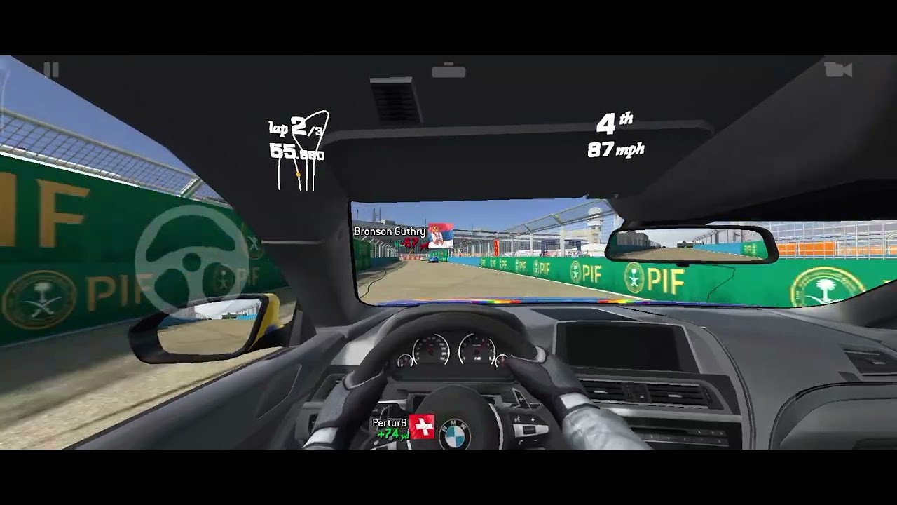 Bmw M6 Coupe onboard at a formula e track