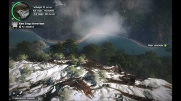 First person Just Cause 2 wingsuit helmet camera