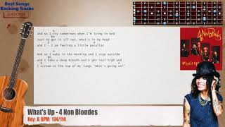 Video thumbnail of "🎸 What's Up - 4 Non Blondes STRUM Guitar Backing Track with chords and lyrics"