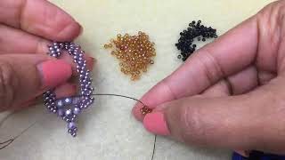 Single St Petersburg stitch Demo Lefthand beading tutorial