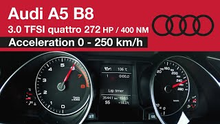 Audi A5 3.0 TFSI quattro Acceleration 0 - 250 km/h Top Speed (272 HP)