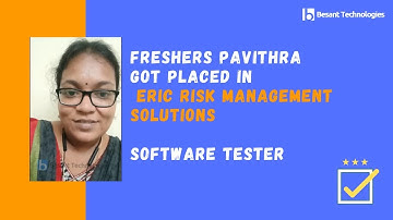 Besant Technologies Reviews | Pavithra Got Placed in ERIC risk management solutions 4LAC | QA Course