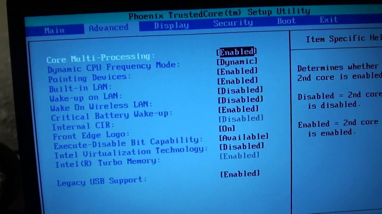 entrar bios new laptop Satellite