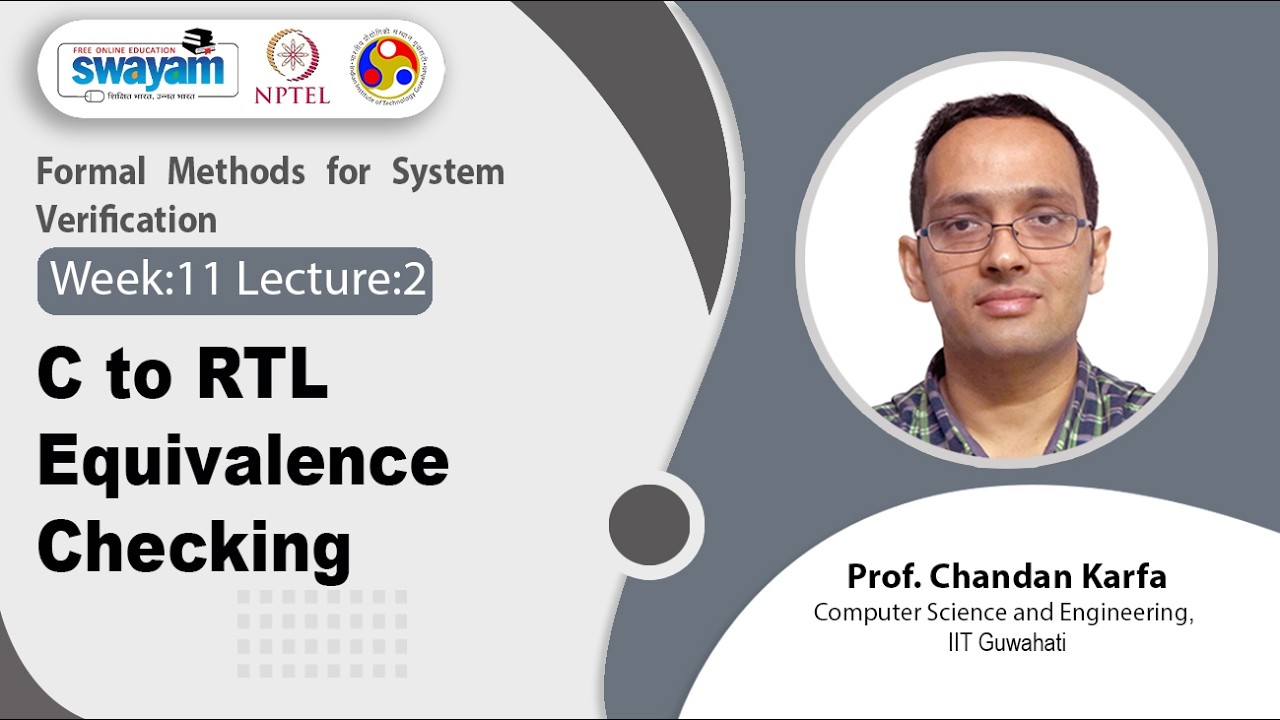 Lec 49: C to RTL Equivalence Checking