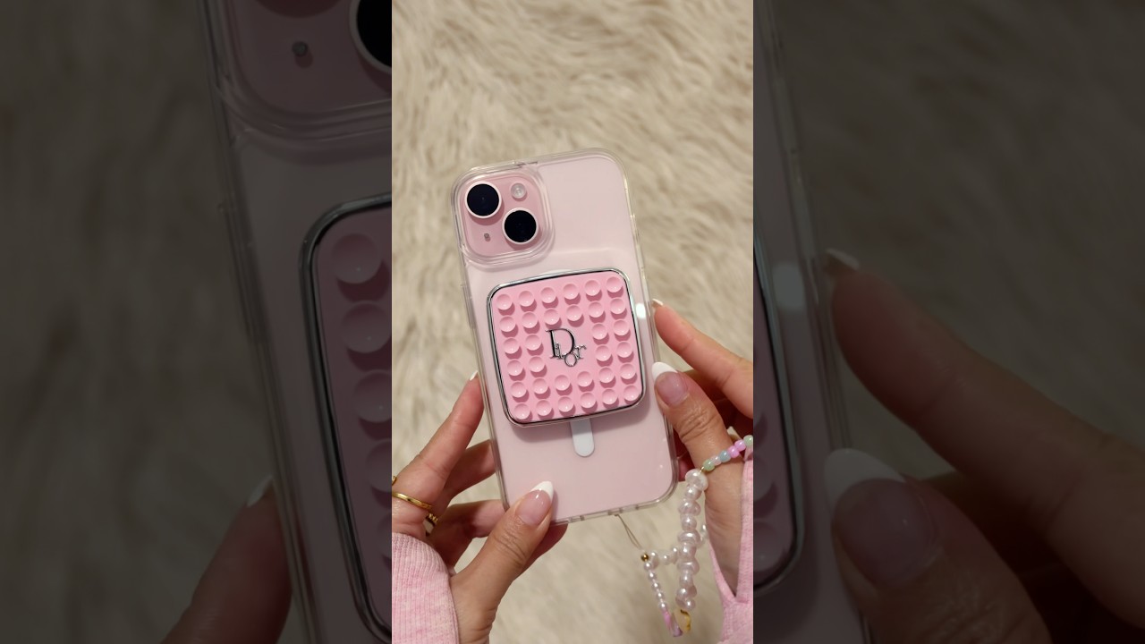 PINK iPhone 🎀 pretty DIOR phone suction accessory #iphone15 - YouTube