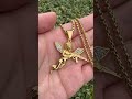 Stainless steel AK angel necklace with PVD gold plating