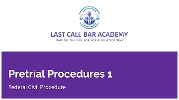 Pretrial Procedures 1