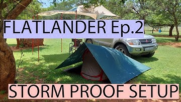 Flatlander Ep.2. Minimalistic storm proof camping setup.