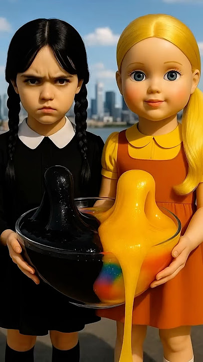 Wednesday vs Squid Game Barbie Girl SLİME ASMR #barbie #squidgame #wednesday #asmr #animation
