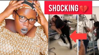 A woman Beats Up Her Husband's side chick on A Hospital Bed 💔💔