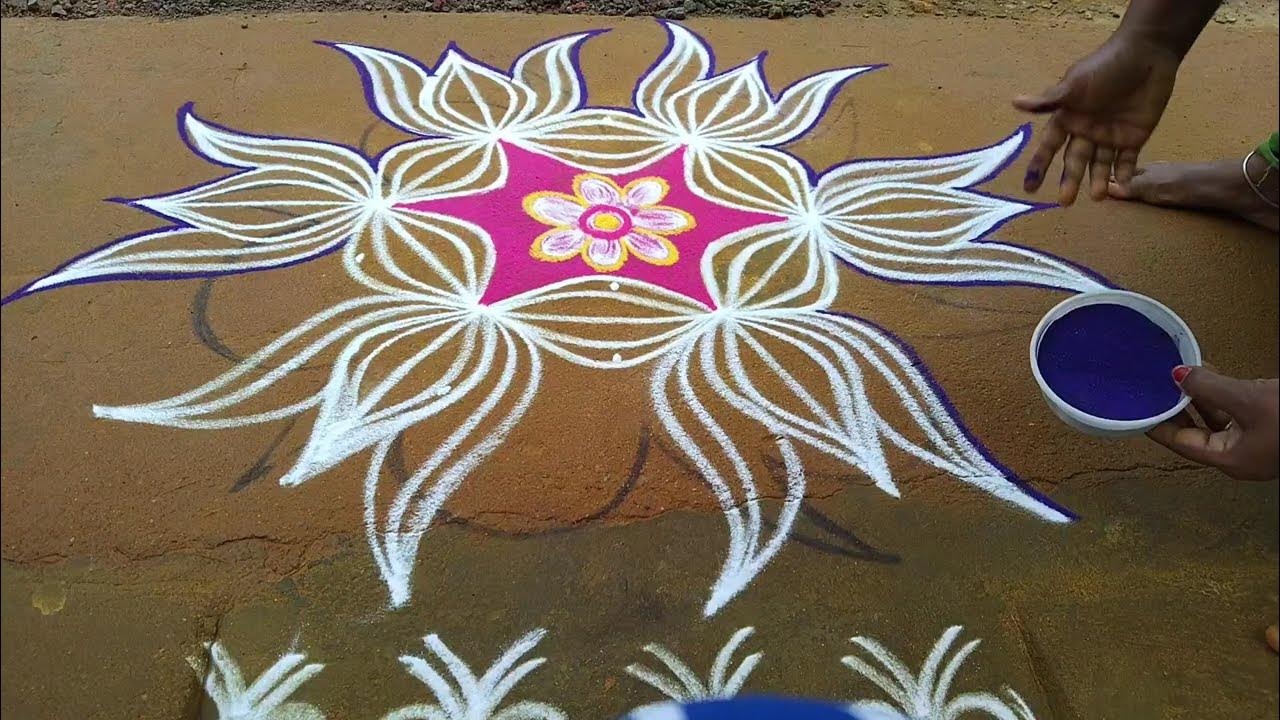 Margali madham lotus 🌷kolamNew year🌷 2024 kolamKarthika masam 🪔
