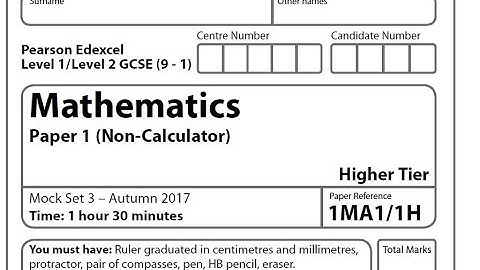 Maths GCSE  paper 1H mock set 3 walkthrough non calculator
