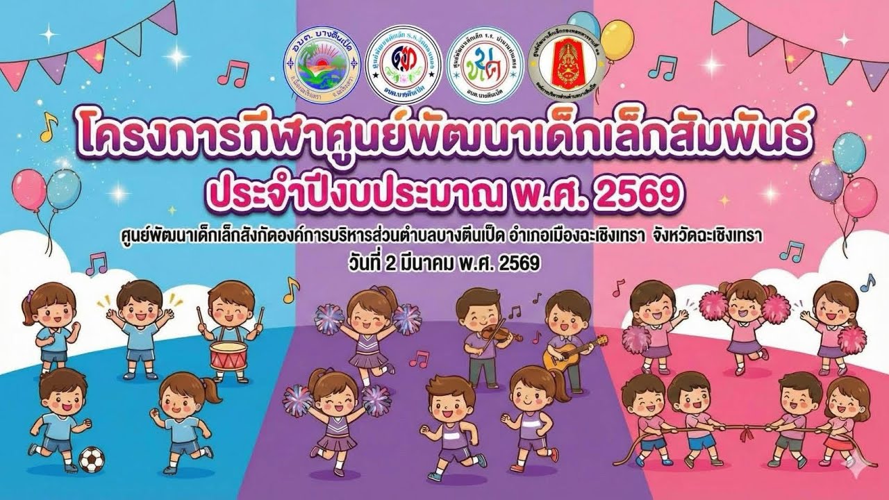 โครงการกีฬาศูนย์พัฒนาเด็กเล็กสัมพันธ์ประจำปีงบประมาณพ.ศ. 2569 :ศพด.โรงเรียนบ้านวนท่าแครง