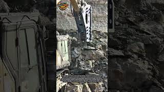 High Power Hydraulic Breaker in Action | Rock Crushing Excavator Productivity