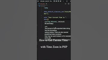 How to Show Current Time with Time Zoon in php #shorts #shortsfeed #youtubeshorts #php_interview