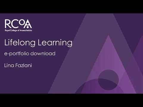 RCoA Lifelong Learning: e-portfolio download