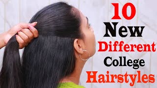 10 Different & New College Hairstyles | College Hairstyles For Medium Hair | Daily Hair Style Girl
