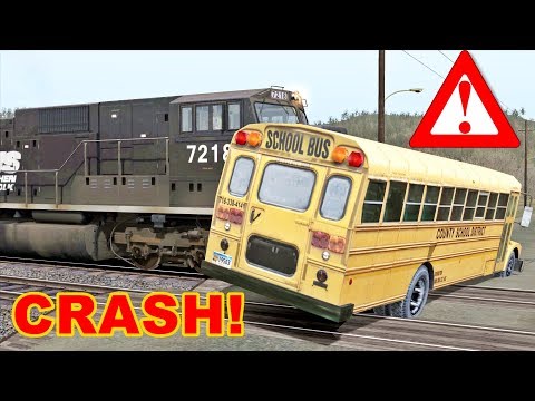 SCHOOL BUS TRAIN CRASH❗❗ 😵😱