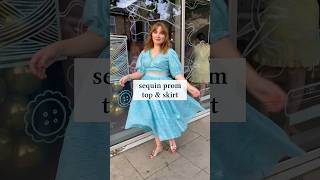 Handmade sequin prom top and skirt ✨🩵🧵 #sewist #sewing