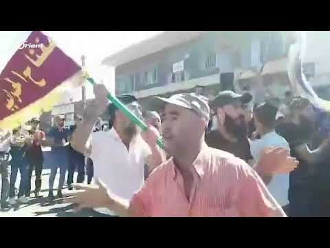 طب الفزيع وصاح عرمان وملح تجم ع أهالي بلدتي ملح وعرمان قبيل توج ههم إلى مدينة السويداء