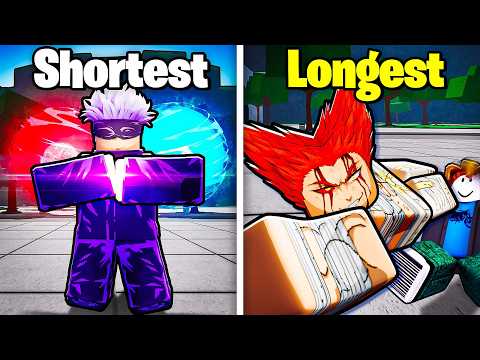 Shortest To Longest Attacks In Strongest Battlegrounds