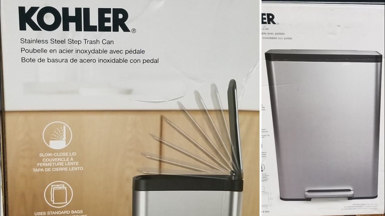 Awesome costco trash can touchless Costco Kohler 47l Stainless Steel Step Trash Can 69 Youtube