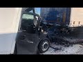 Жуткое Дтп под Орлом 16.02.2021г- грузовичок "Газель" врезался в фуру "DAF". Водитель газели погиб.