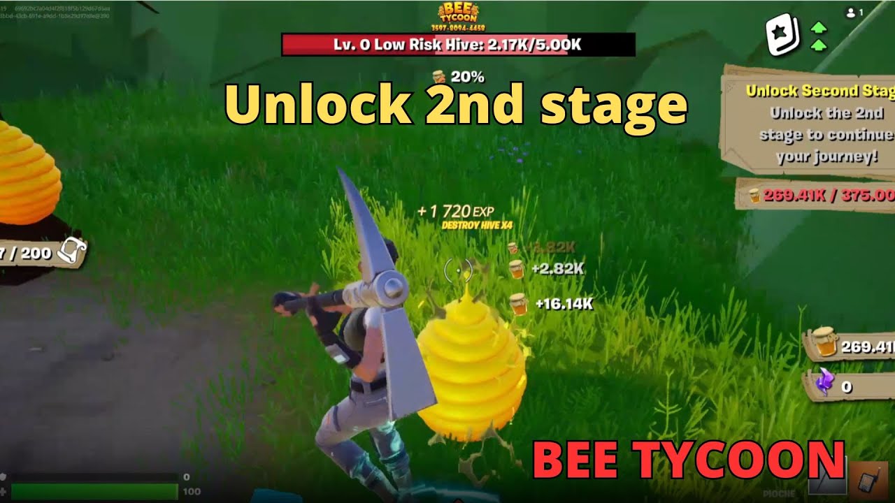 HOW COMPLETE QUEST Unlocks the 2nd stage BEE TYCOON MAP FORNITE CREATIVE TUTORIAL